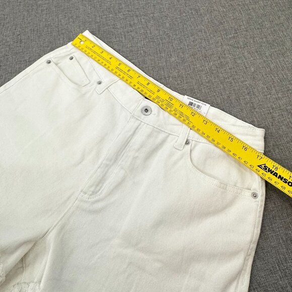 NEW! INC Denim Cuffed Shorts Off White/ Polar Wash High Rise Sz 14 Msrp: $59.50 - Picture 5 of 10